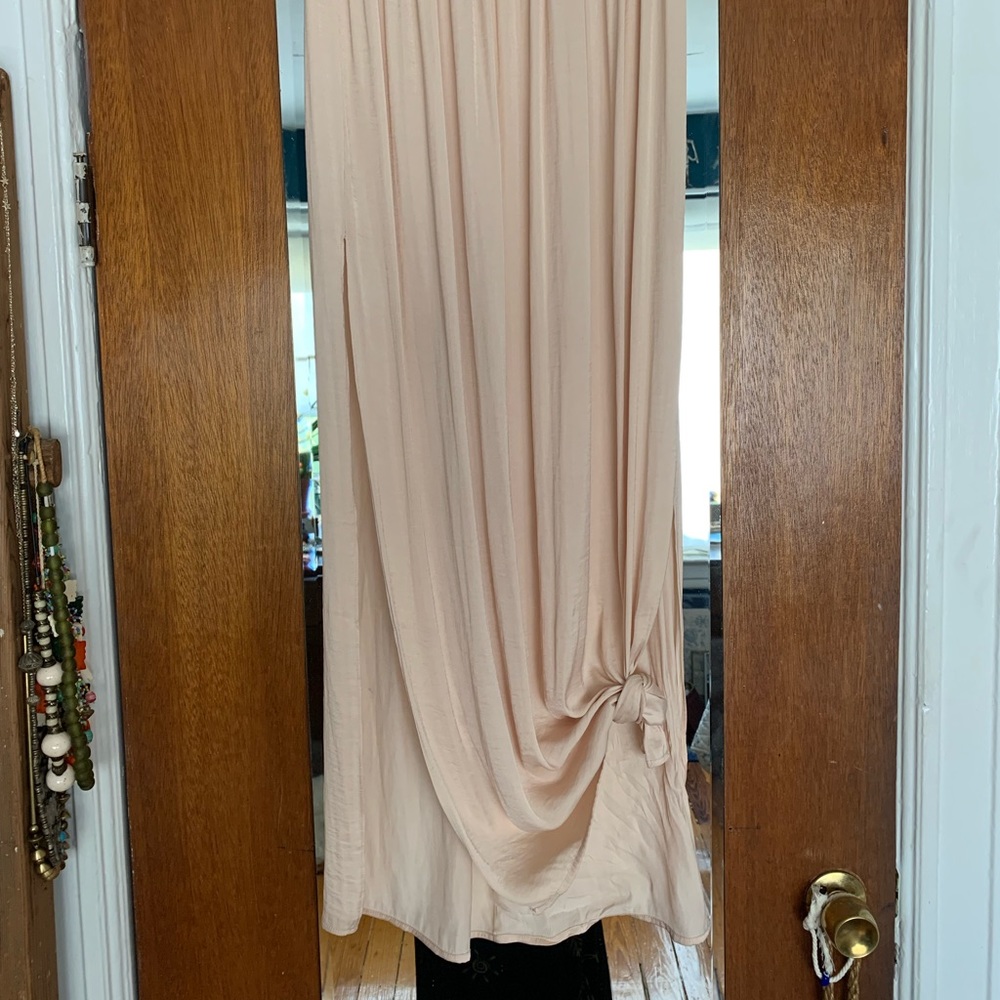 Blush Silky Column Skirt